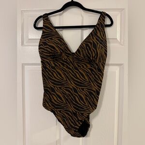 Knix Black and Brown Zebra Print Women's One Piece